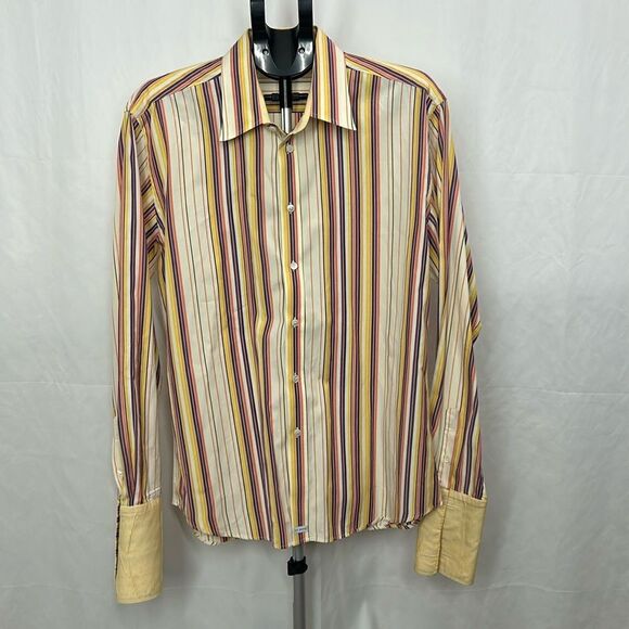 Ted Baker Striped Long Sleeve Button Up Shirt Ted 5 US 10/12 - Picture 1 of 8